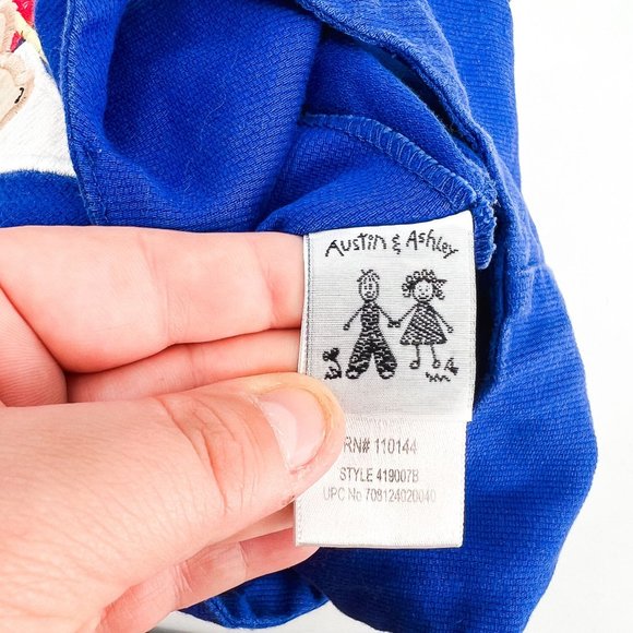 Vintage Blue Textured Novelty Bear on a Boat Ruffle Dress - 4T - Picture 7 of 7